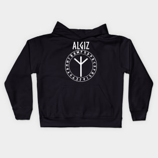 Algiz Norse Rune of Protection Kids Hoodie